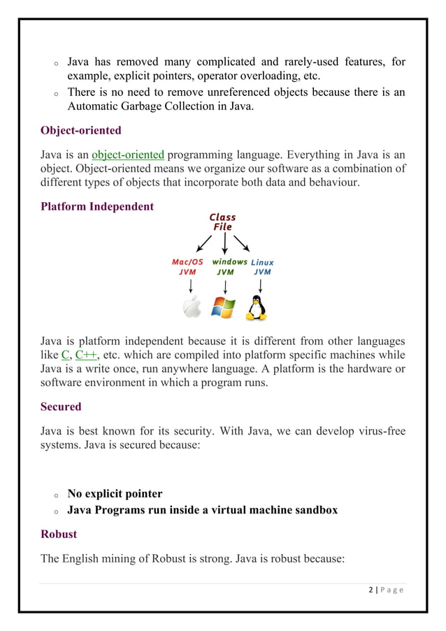 java notes.pdf | Programming Languages | Computing