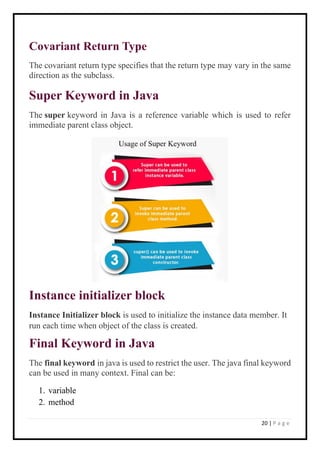 java notes.pdf | Programming Languages | Computing