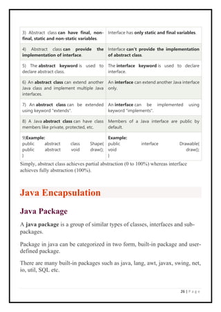 java notes.pdf | Programming Languages | Computing