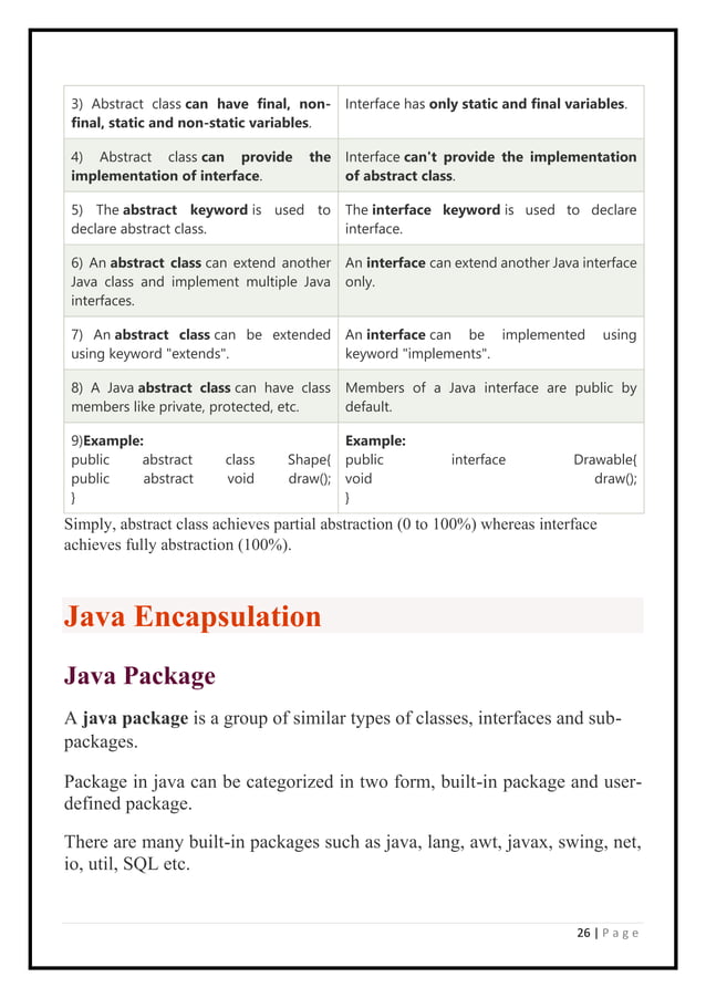 java notes.pdf | Programming Languages | Computing