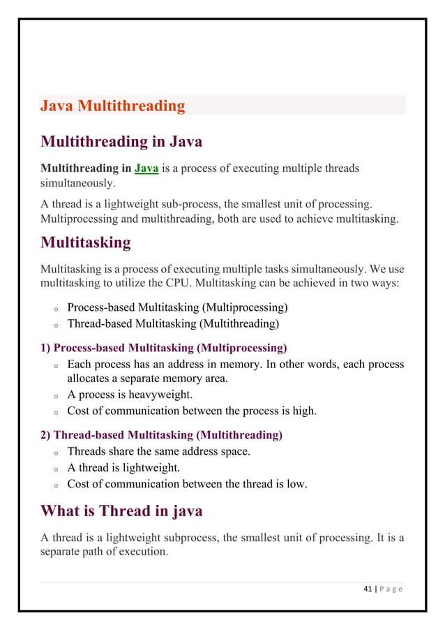 java notes.pdf | Programming Languages | Computing