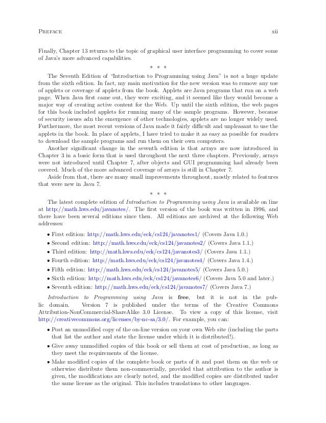 Introduction To Programming Using Java V 7 David J Eck