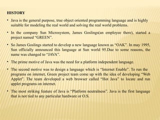 JAVA NOTES UNIT I,II,III.pptx threeunits ppt | PPTX