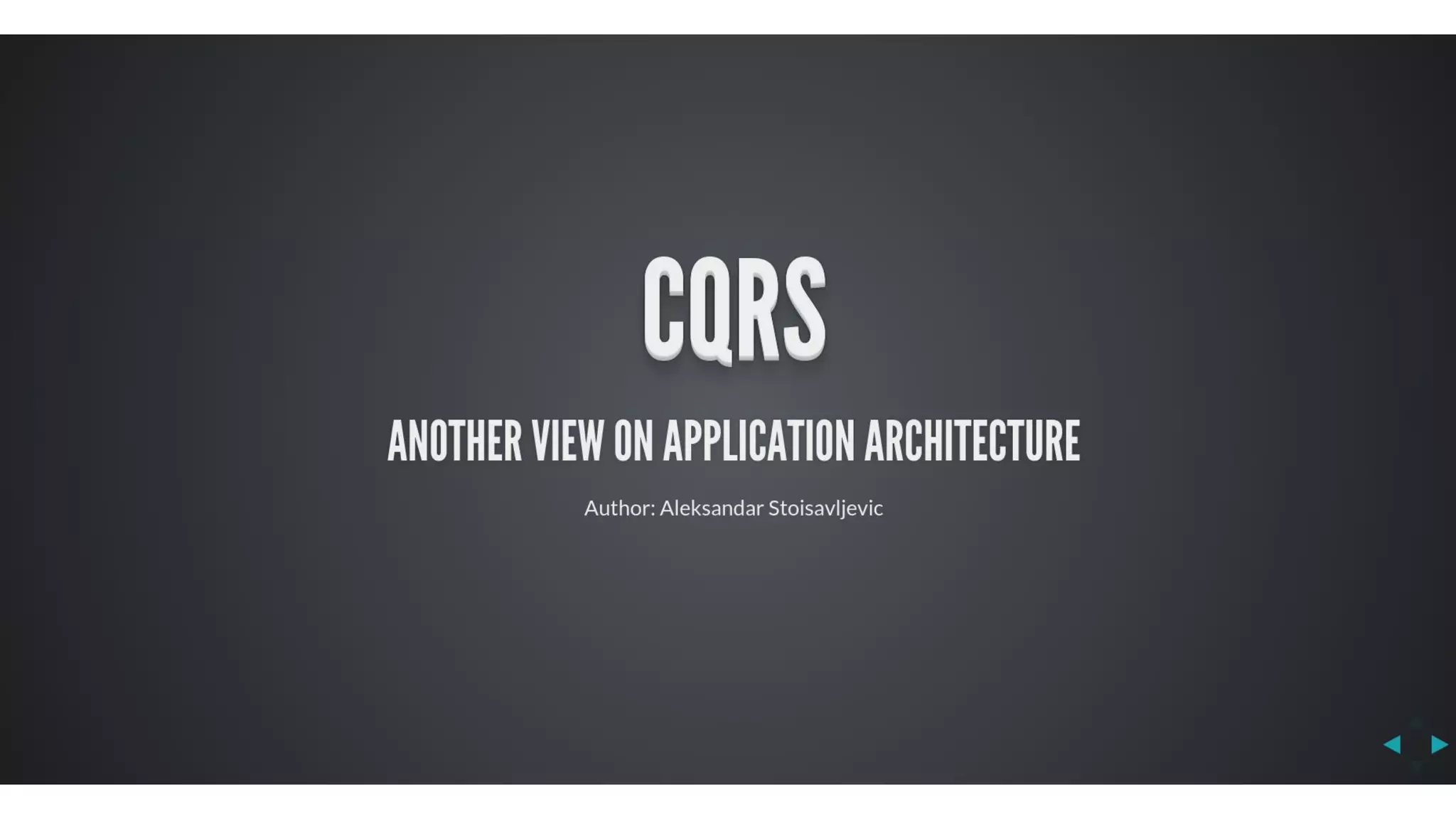 Javantura v3 - CQRS – another view on application architecture – Aleksandar Stoisavljević