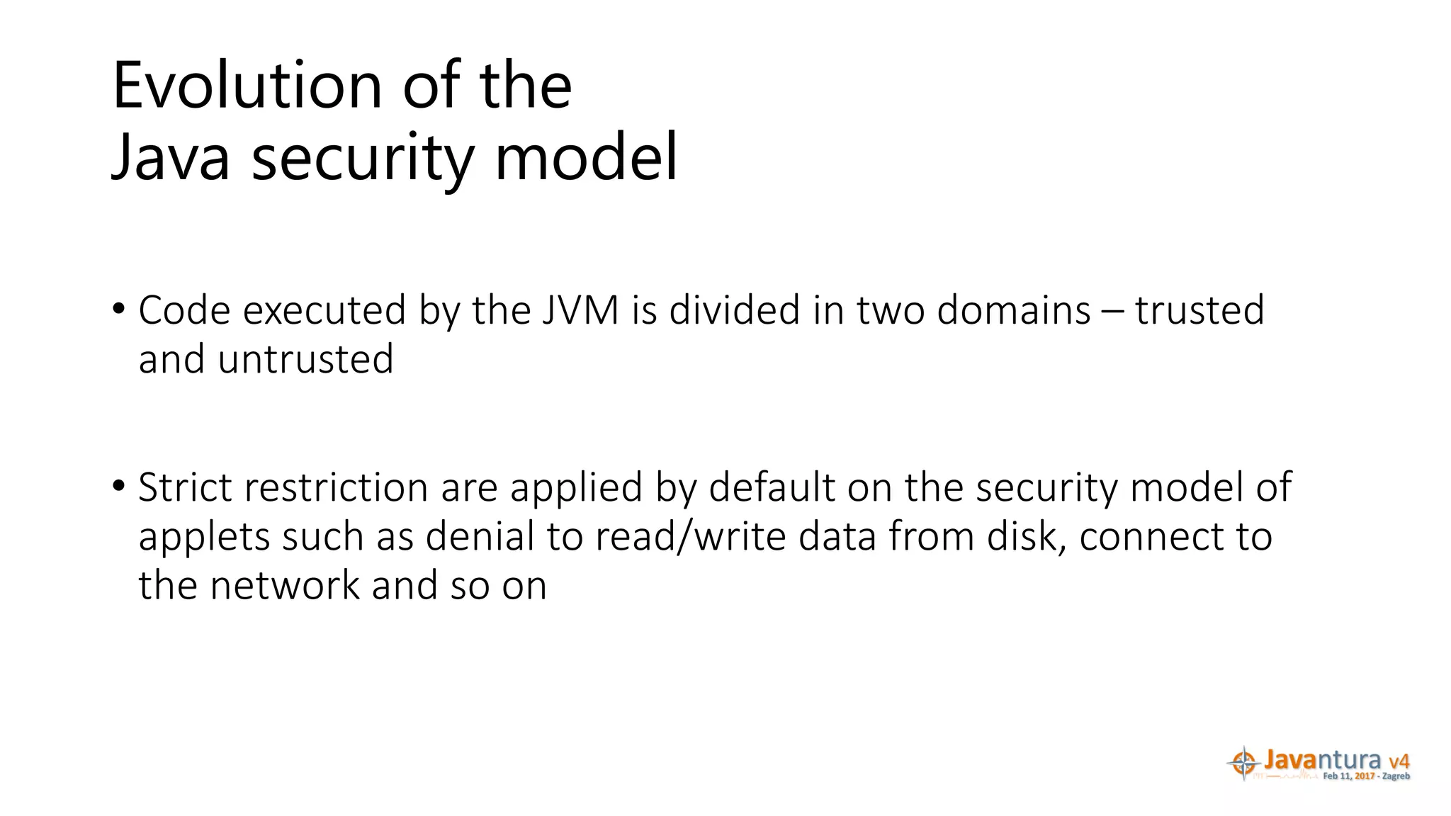 Javantura v4 - Security architecture of the Java platform - Martin ...