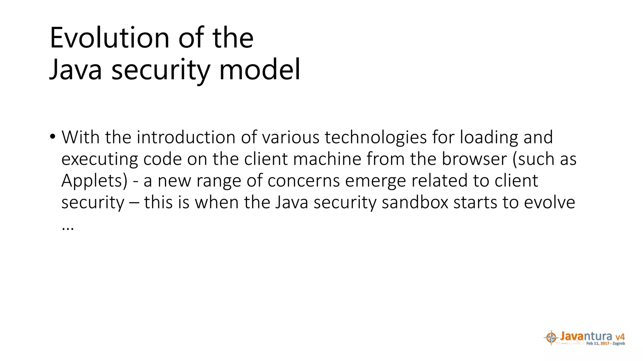 Javantura v4 - Security architecture of the Java platform - Martin ...