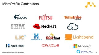 Javantura/ February 22th, 2020 / © 2020 IBM Corporation 10
MicroProfile Contributors
@Jamie_Lee_C
 