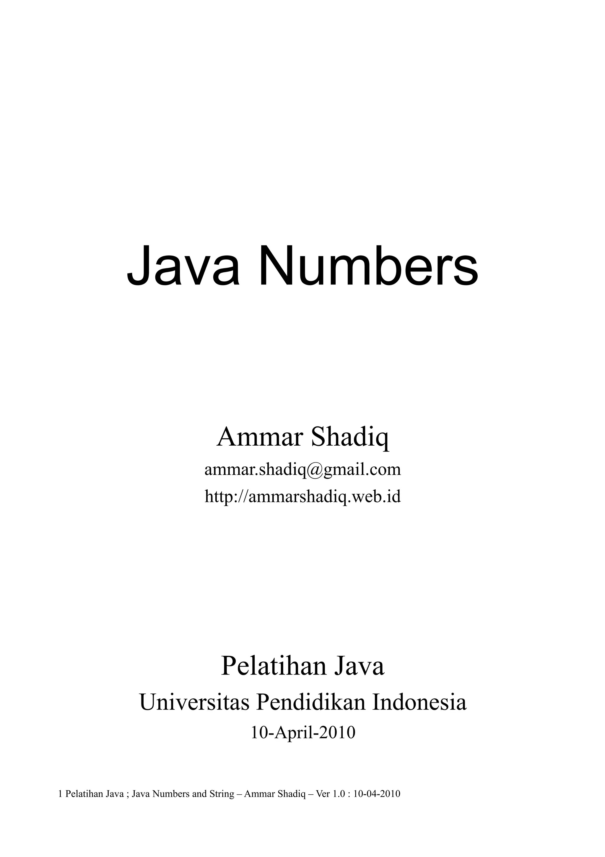 Java numbers | PDF