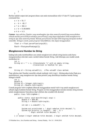 Java numbers | ODT