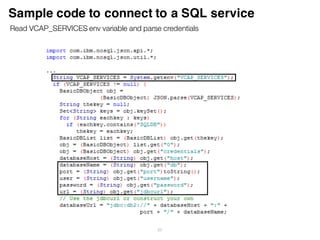 Using Bluemix Services
 