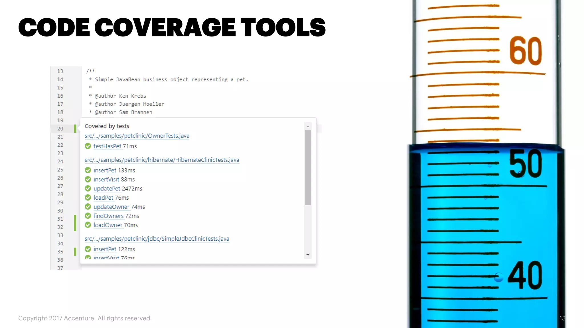 Copyright 2017 Accenture. All rights reserved. 13 CODE COVERAGE TOOLS 