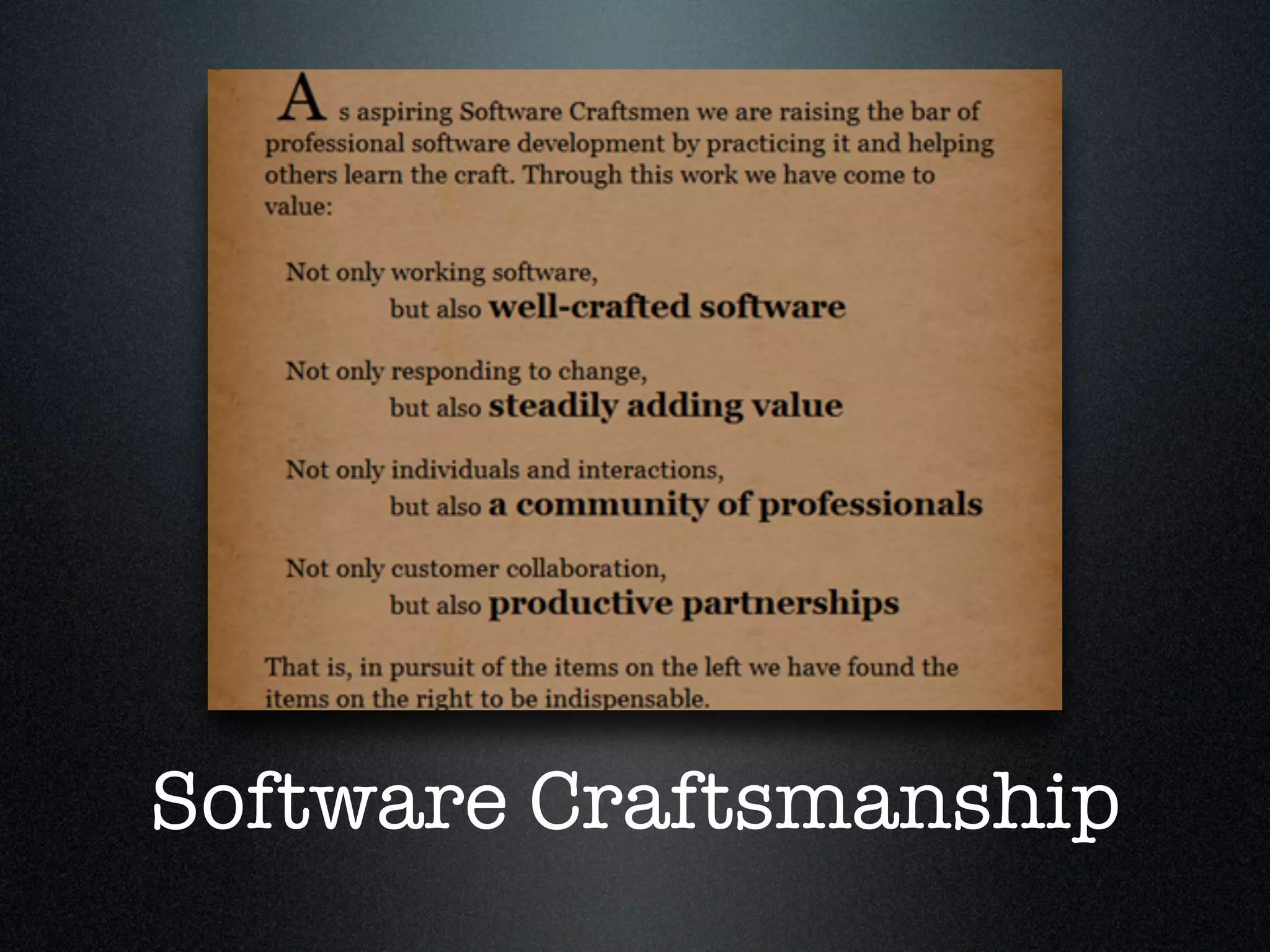Software Craftsmanship 