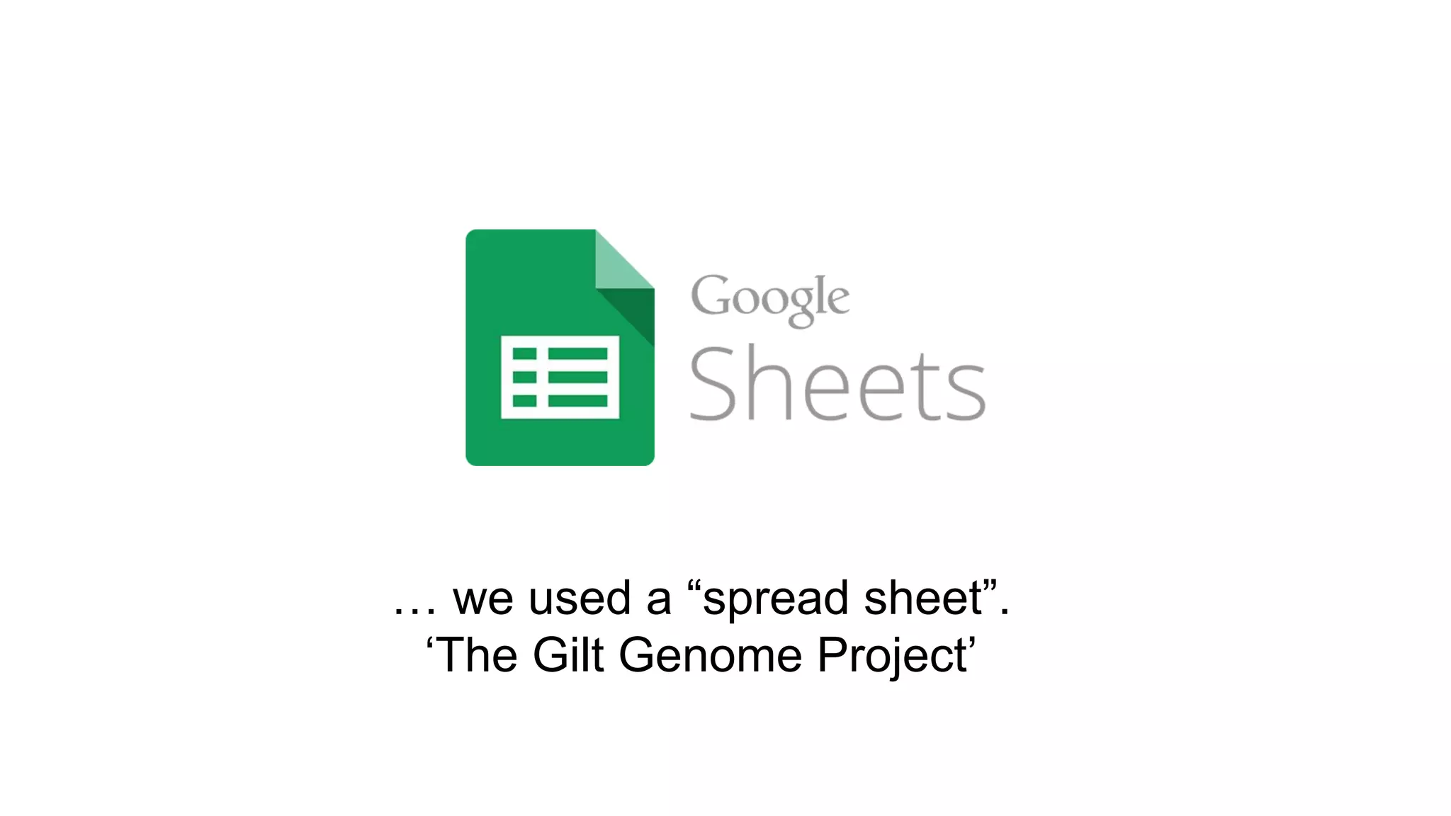 … we used a “spread sheet”.
‘The Gilt Genome Project’
 