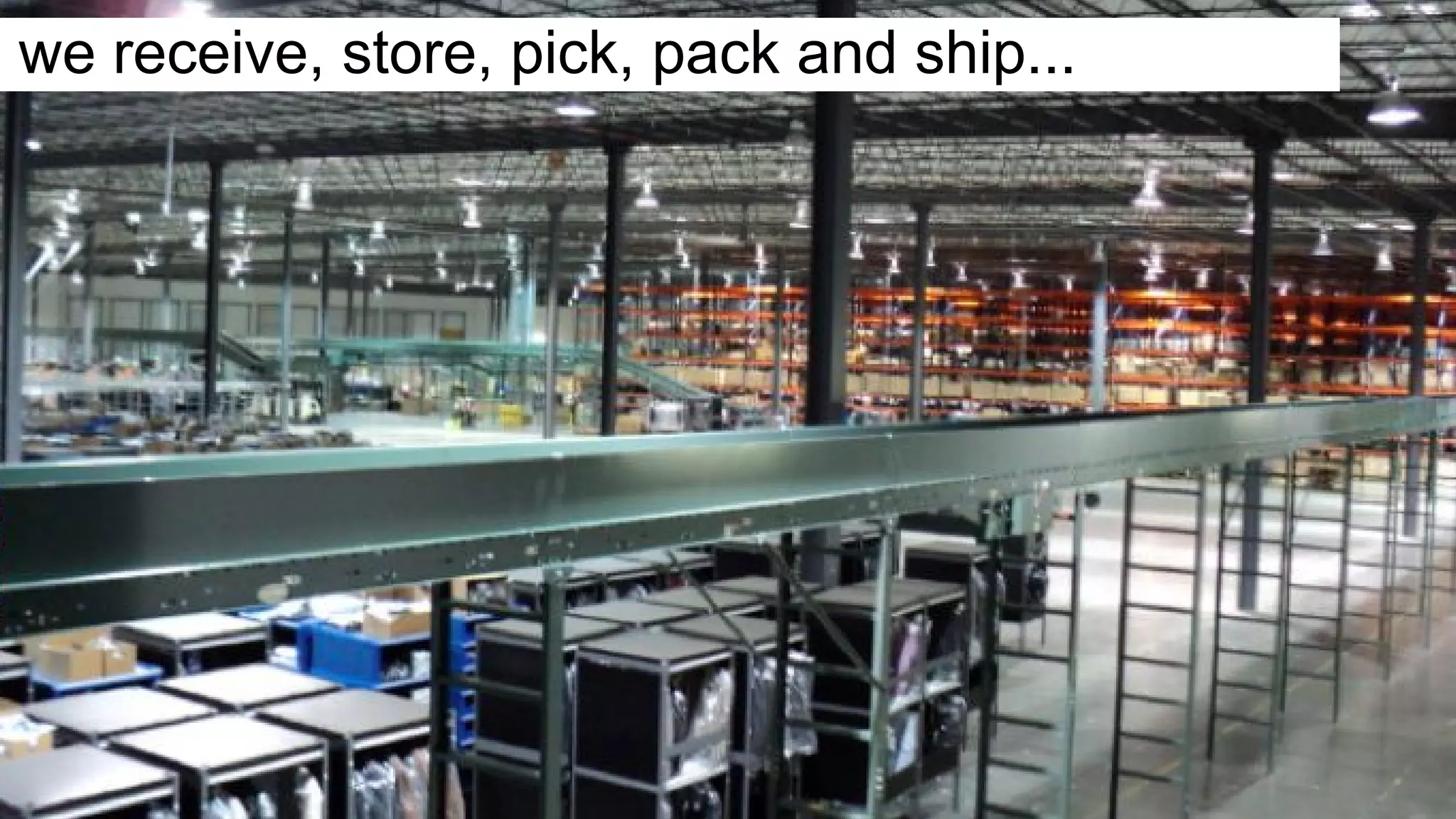we receive, store, pick, pack and ship...
 