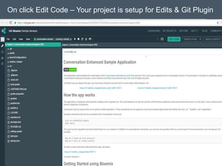 On click Edit Code – Your project is setup for Edits & Git Plugin
 
