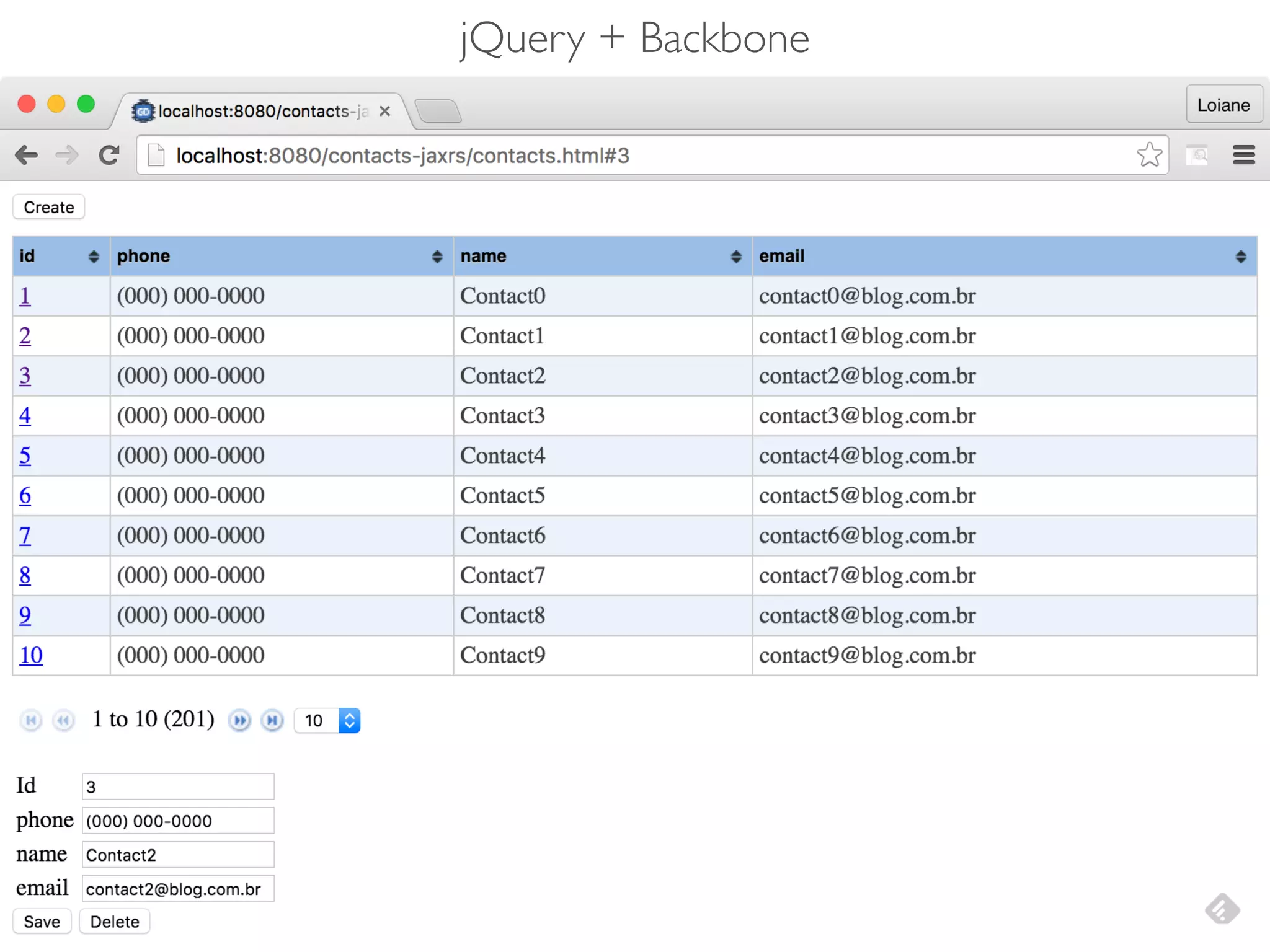 jQuery + Backbone 