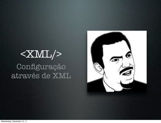 <XML/>
           Conﬁguração
          através de XML




Wednesday, December 14, 11
 