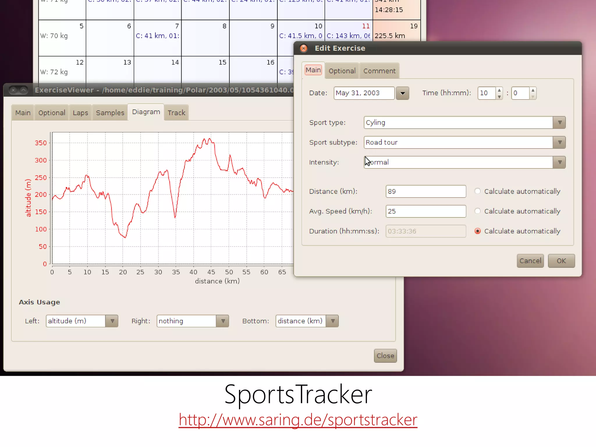 SportsTracker 
http://www.saring.de/sportstracker  