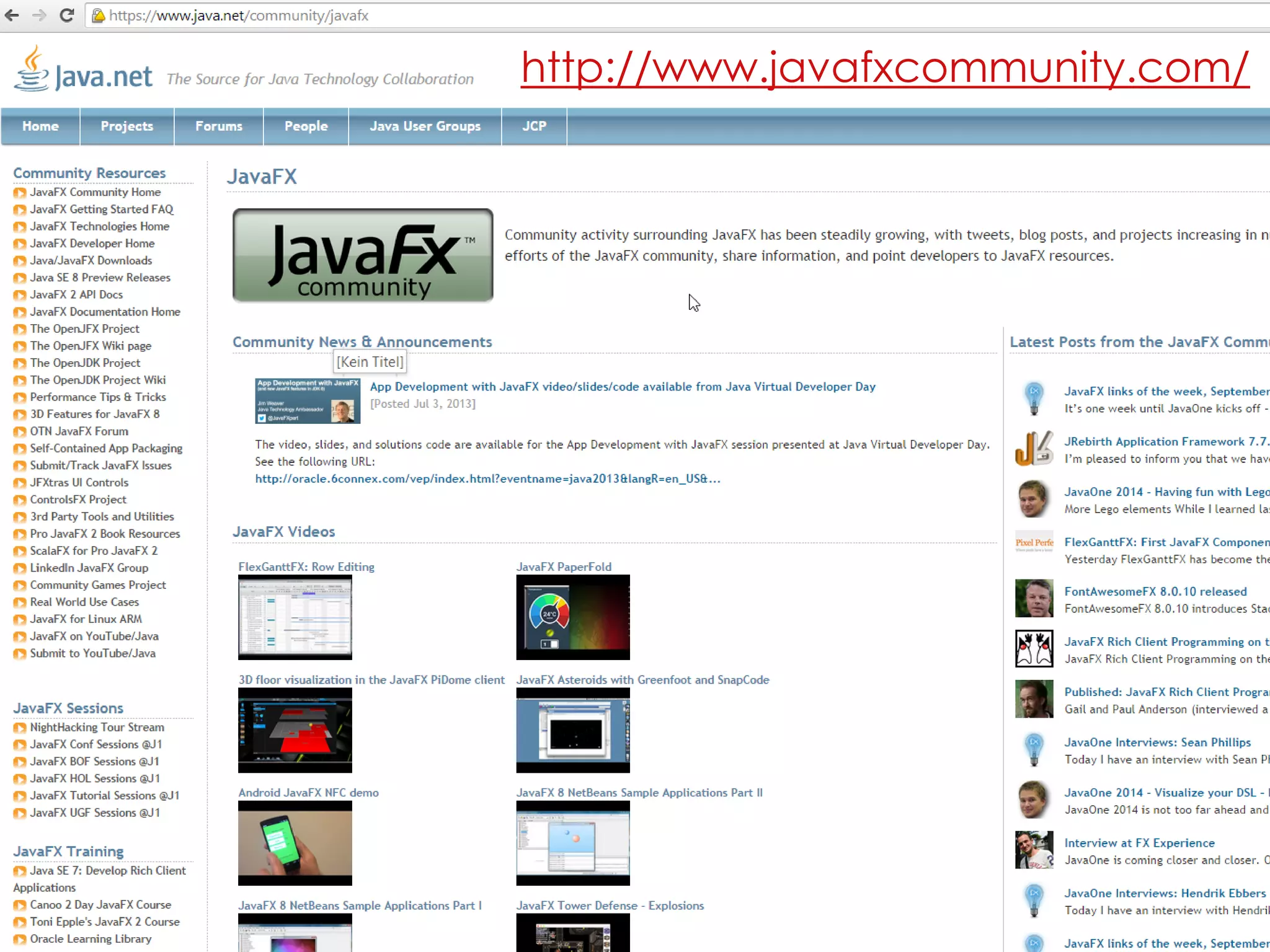 http://www.javafxcommunity.com/  