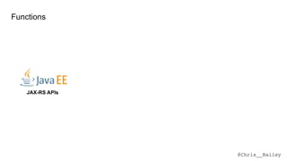 @Chris__Bailey
JAX-RS APIs
Functions
 