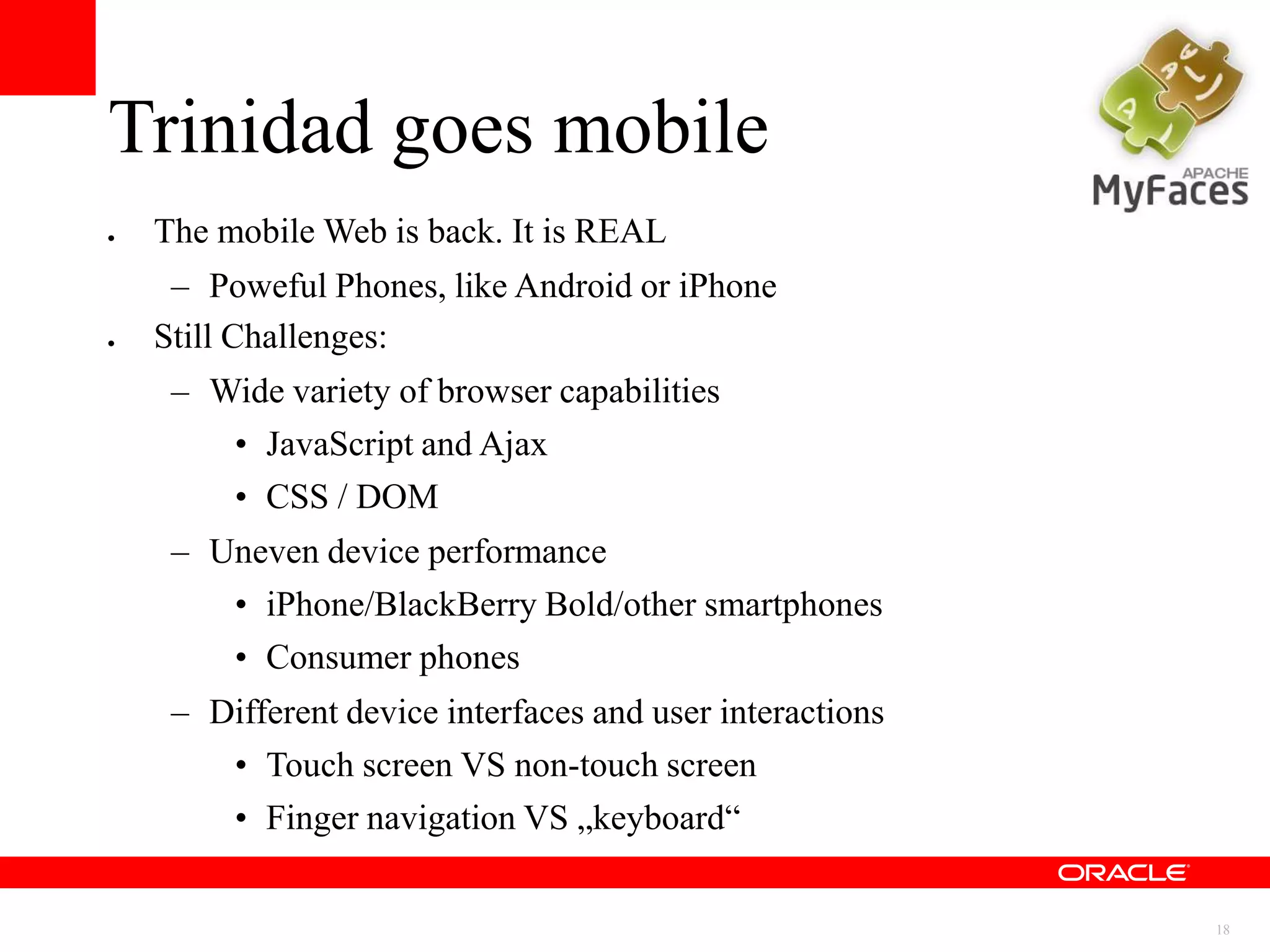 Trinidad and the mobile Web