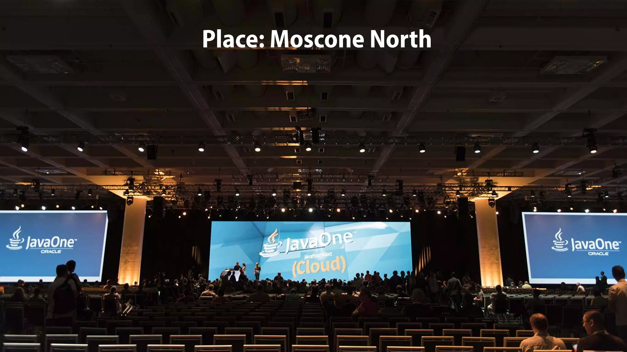 9/18 9/19 9/20 9/21 9/22
Community
Session
Reception
Conference Session
Appreciate
Event
Community
Keynote
Sun Mon Tue Wed Thu
8:30
9:00
21:00
BOF
Java
Keynote
Place: Moscone North
 
