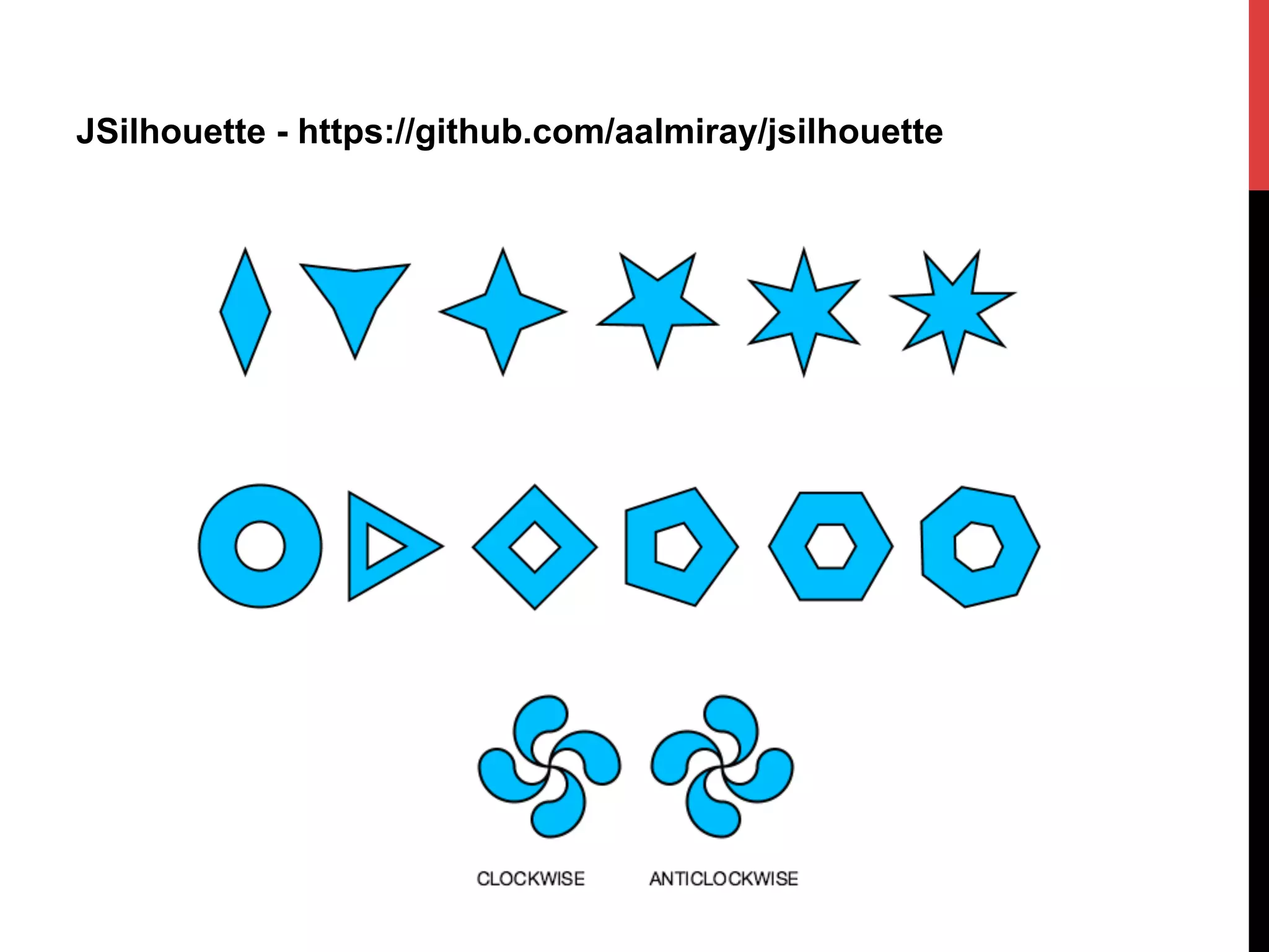 JSilhouette - https://github.com/aalmiray/jsilhouette
 