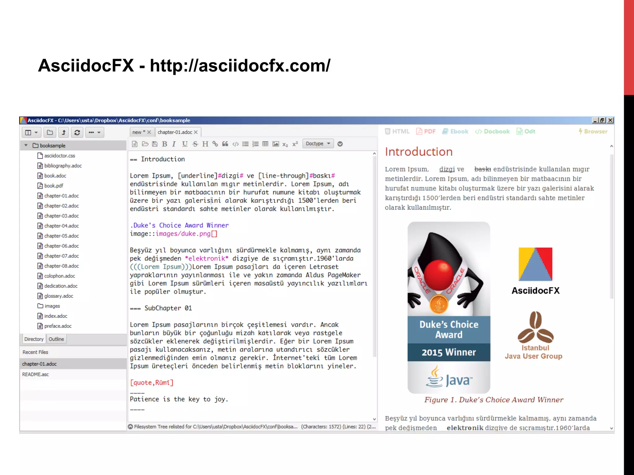 AsciidocFX - http://asciidocfx.com/
 