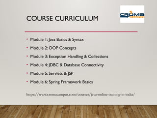 Java Online Course Training - Croma Campus | PPTX