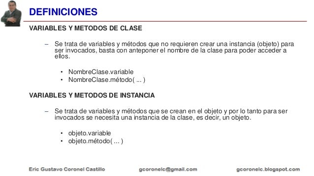 Resultado de imagen para metodos de clase y de instancia