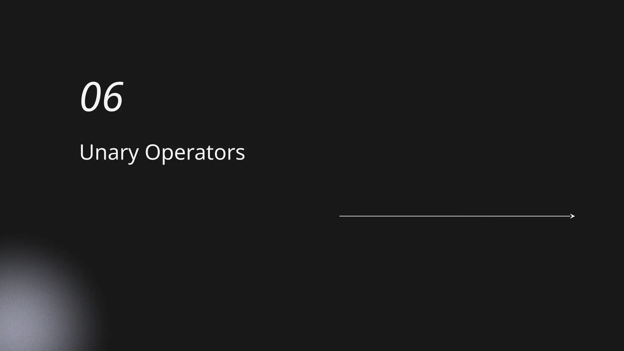 Unary Operators
06
 