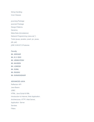 Java course training institute ameerpet hyderabad | PDF | Web ...