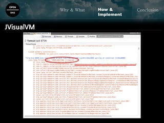 OPEN
SNS
Why & What ConclusionHow &
Implement
JVisualVM
 