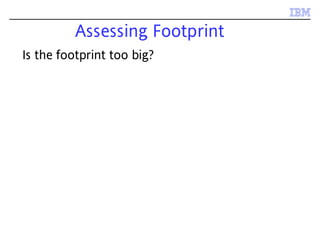 Assessing Footprint
Is the footprint too big?
 