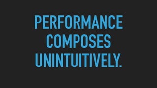 PERFORMANCE
COMPOSES
UNINTUITIVELY.
 