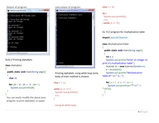 Java programs