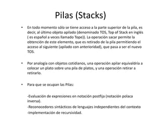 Stacks En Java Pilas Java pilas (Stacks) y colas (Queues) | PPTX