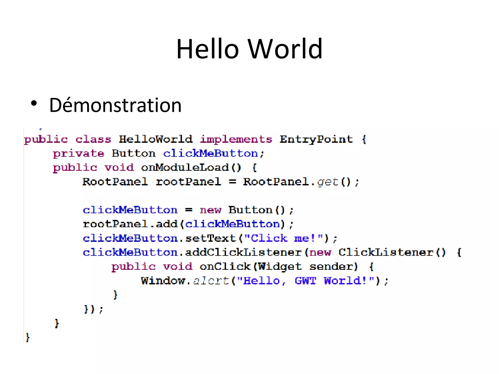 Hello World Démonstration 