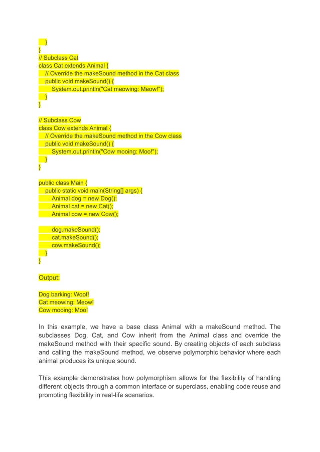 Java Polymorphism: Types And Examples (Geekster) | PDF