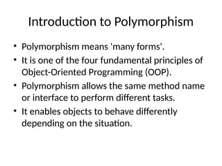 Comprehensive Guide to Polymorphism in Java Programming | PPTX