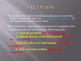 exception handling in java | PPT