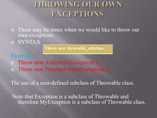 exception handling in java | PPTX