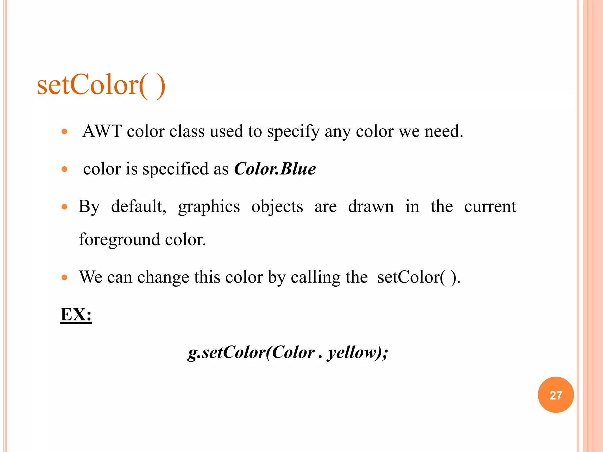 graphics programming in java | PPTX | Programming Languages | Computing image.