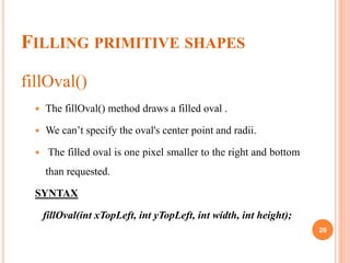 graphics programming in java | PPTX | Programming Languages | Computing