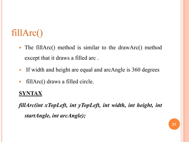 graphics programming in java | PPTX | Programming Languages | Computing
