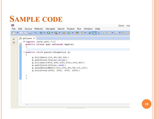 graphics programming in java | PPTX | Programming Languages | Computing