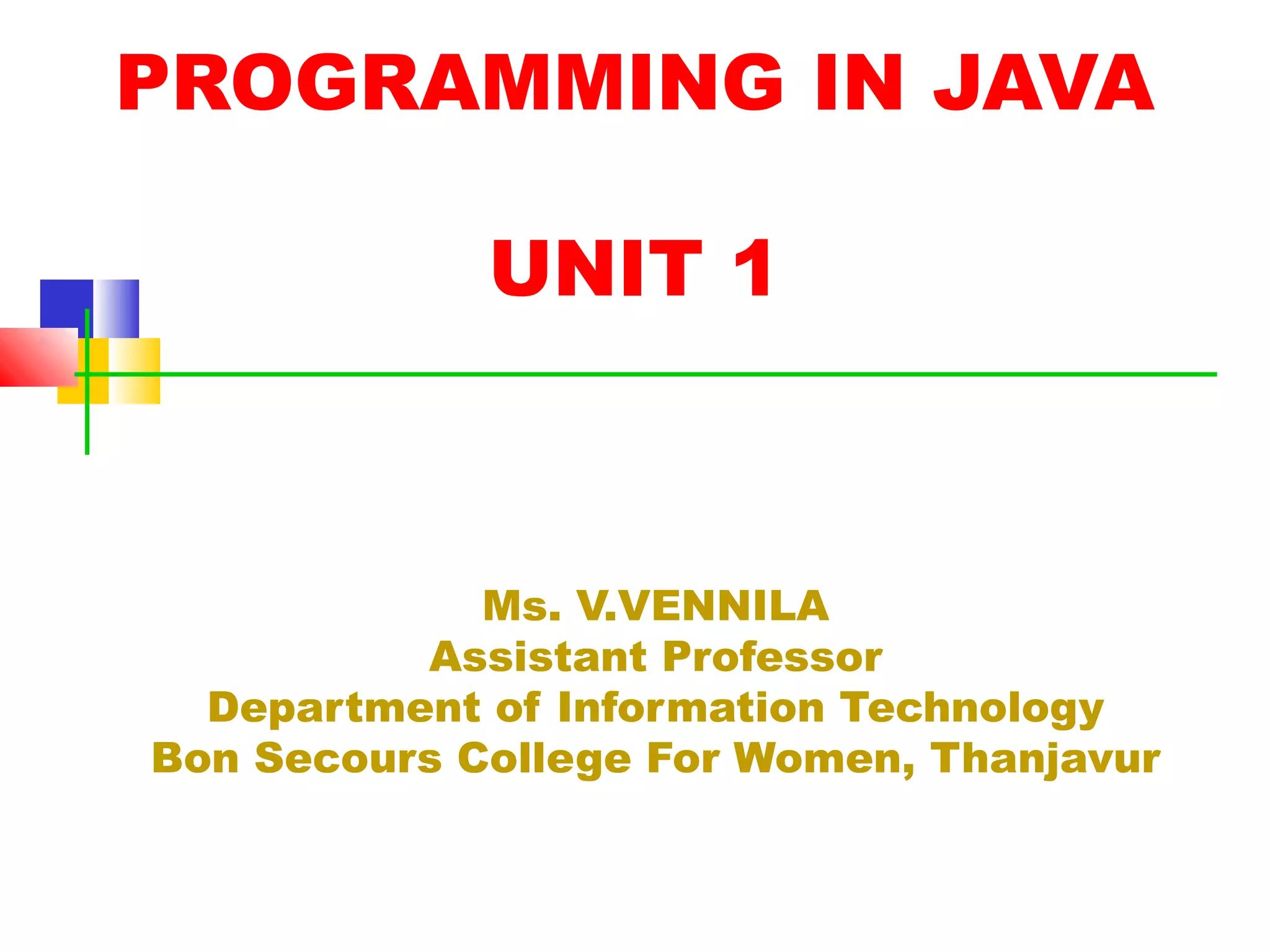 BASICS OF JAVA | PPT
