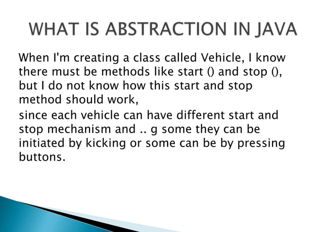 WHAT IS ABSTRACTION IN JAVA | PPT