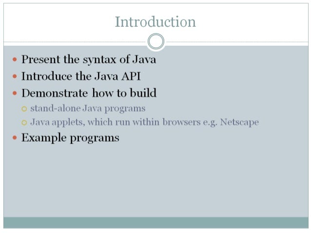 Java Introduction Part 1