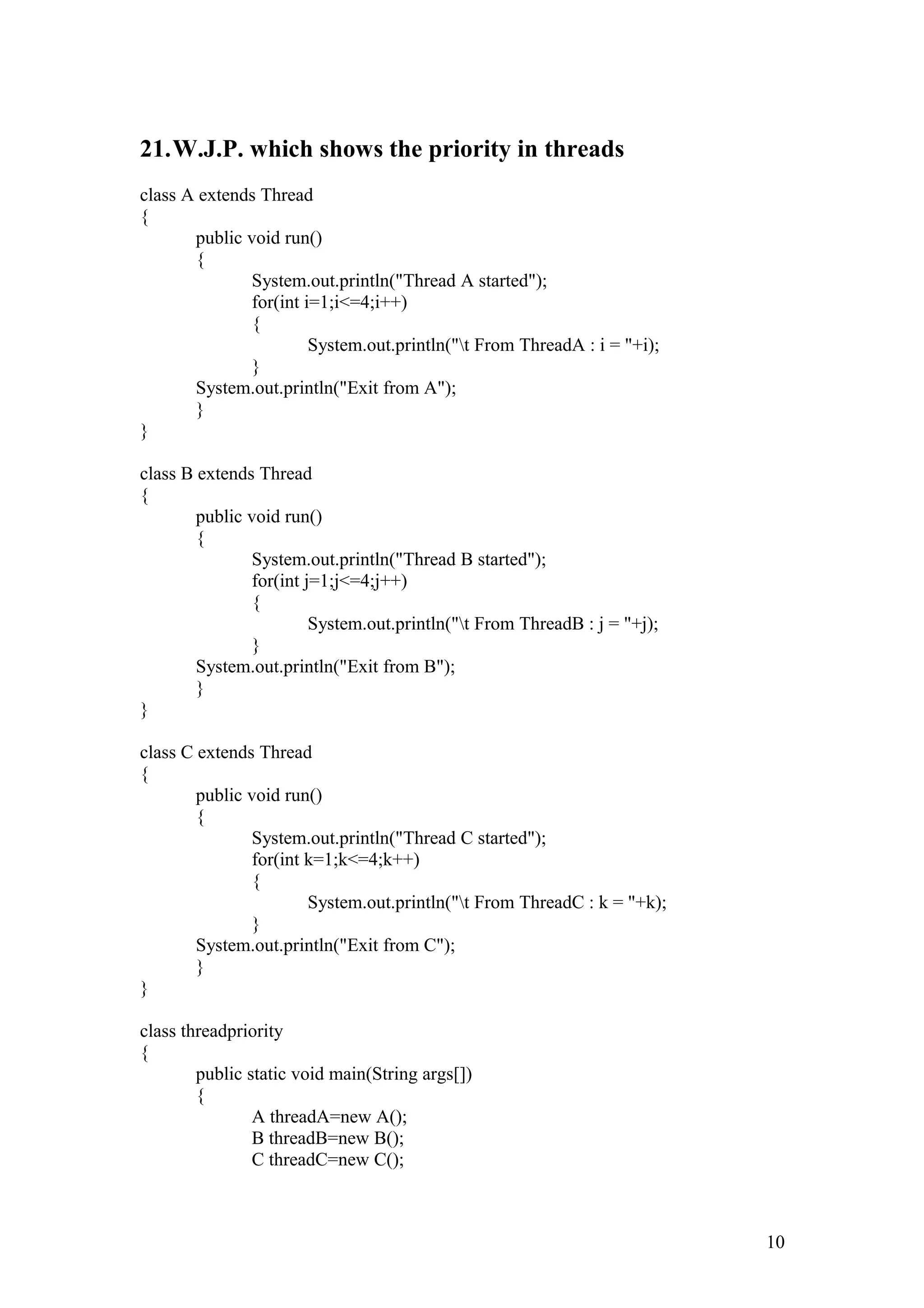 Final JAVA Practical of BCA SEM-5. | DOC